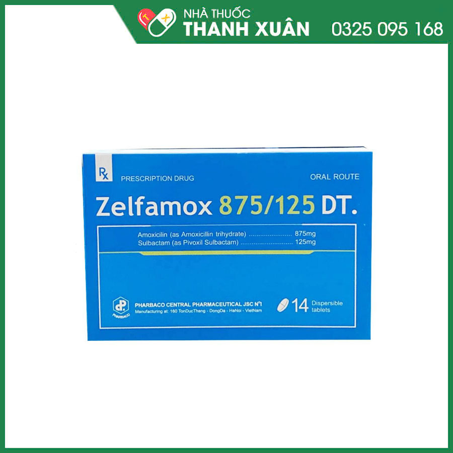Zelfamox 875/125 DT thuốc kháng sinh điều trị nhiễm khuẩn trong hô hấp, tiêu hóa và cơ xương khớp